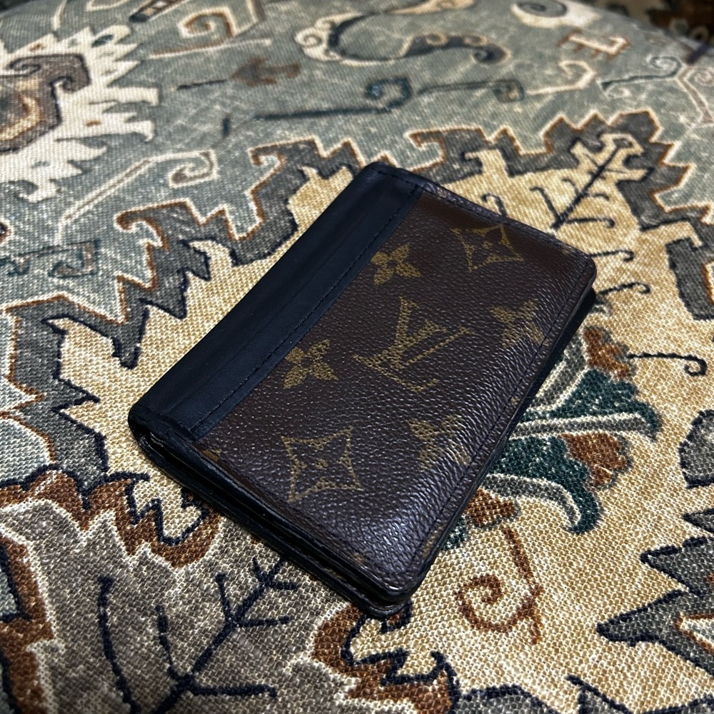 Louis Vuitton Black and Brown Monogram Card Holder